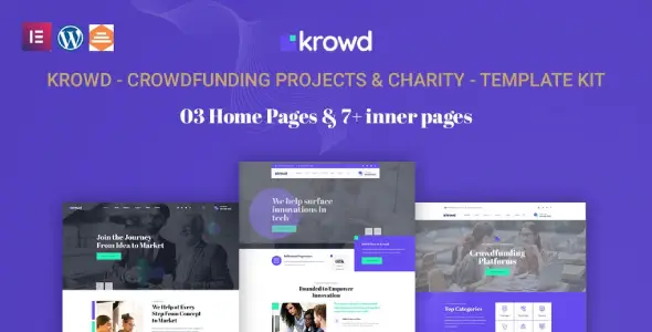 Krowd – Crowdfunding Projects & Charity Template Kit