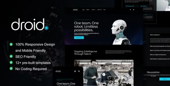 Droid – Robotics & Technology Services Elementor Template Kit
